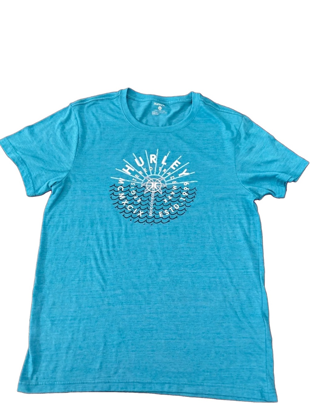 Hurley Teal Short Sleeve Graphic Crew Tee